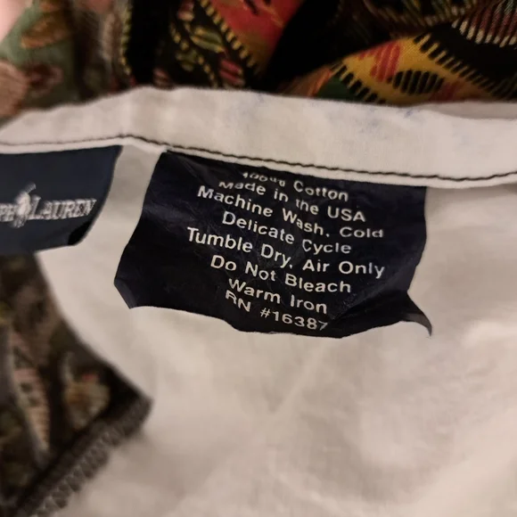 VTG Ralph Lauren Leningrad Russia KING Bedskirt Multi RUST Harvest Drop 12" USA - Picture 8 of 8